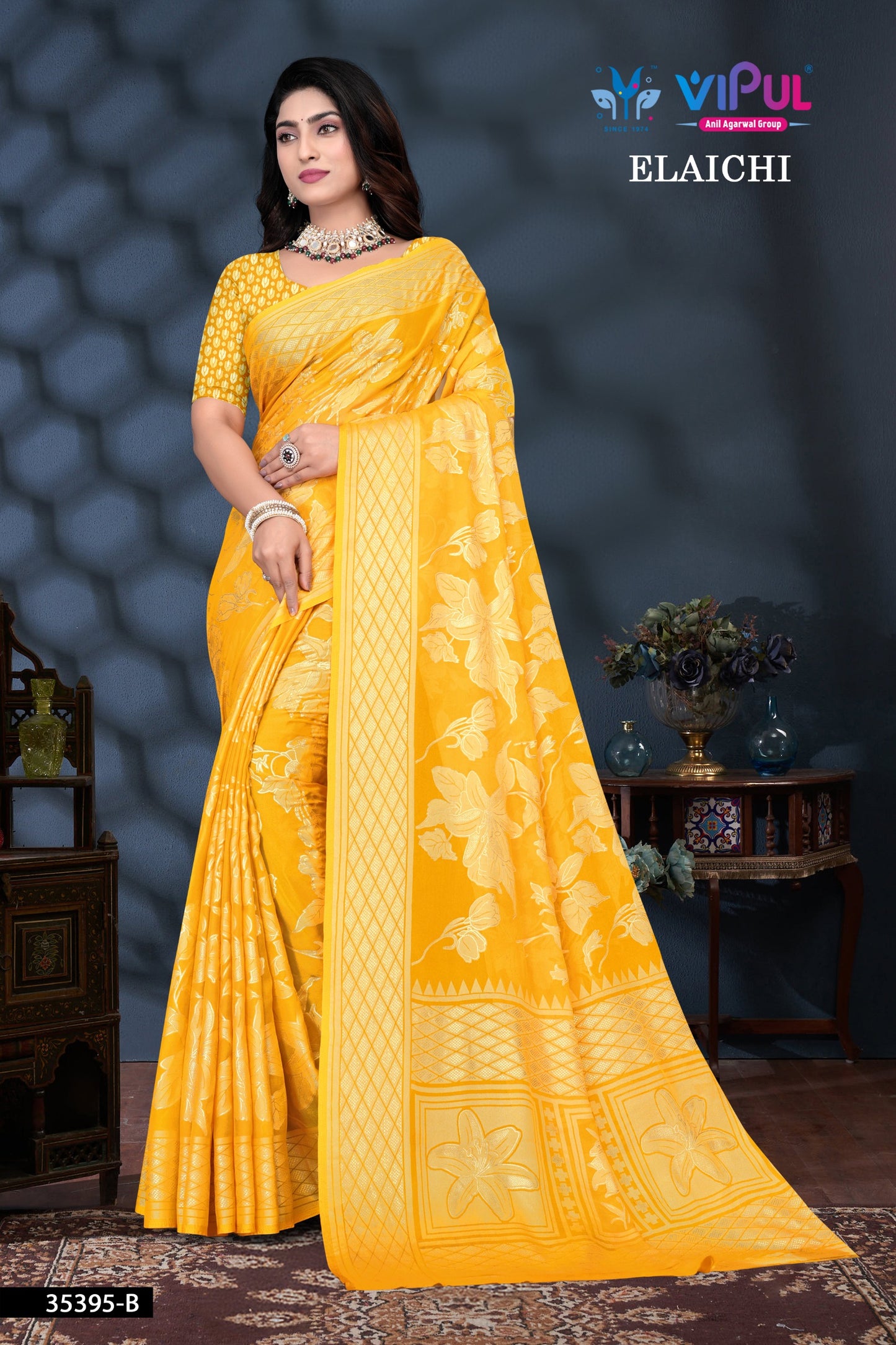 35395-B Elaichi Vipul Brasso Sarees