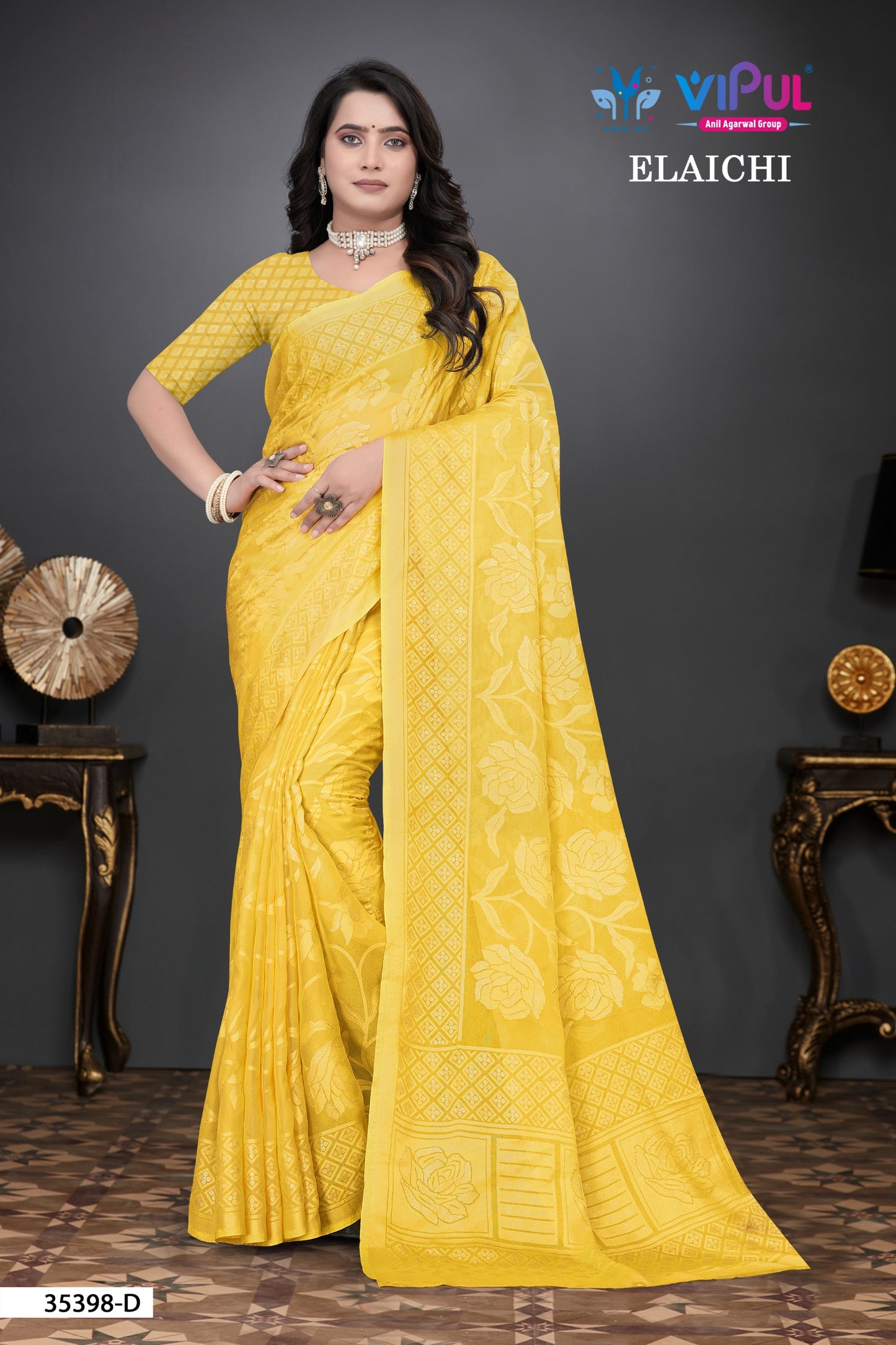 35398-D Elaichi Vipul Brasso Sarees
