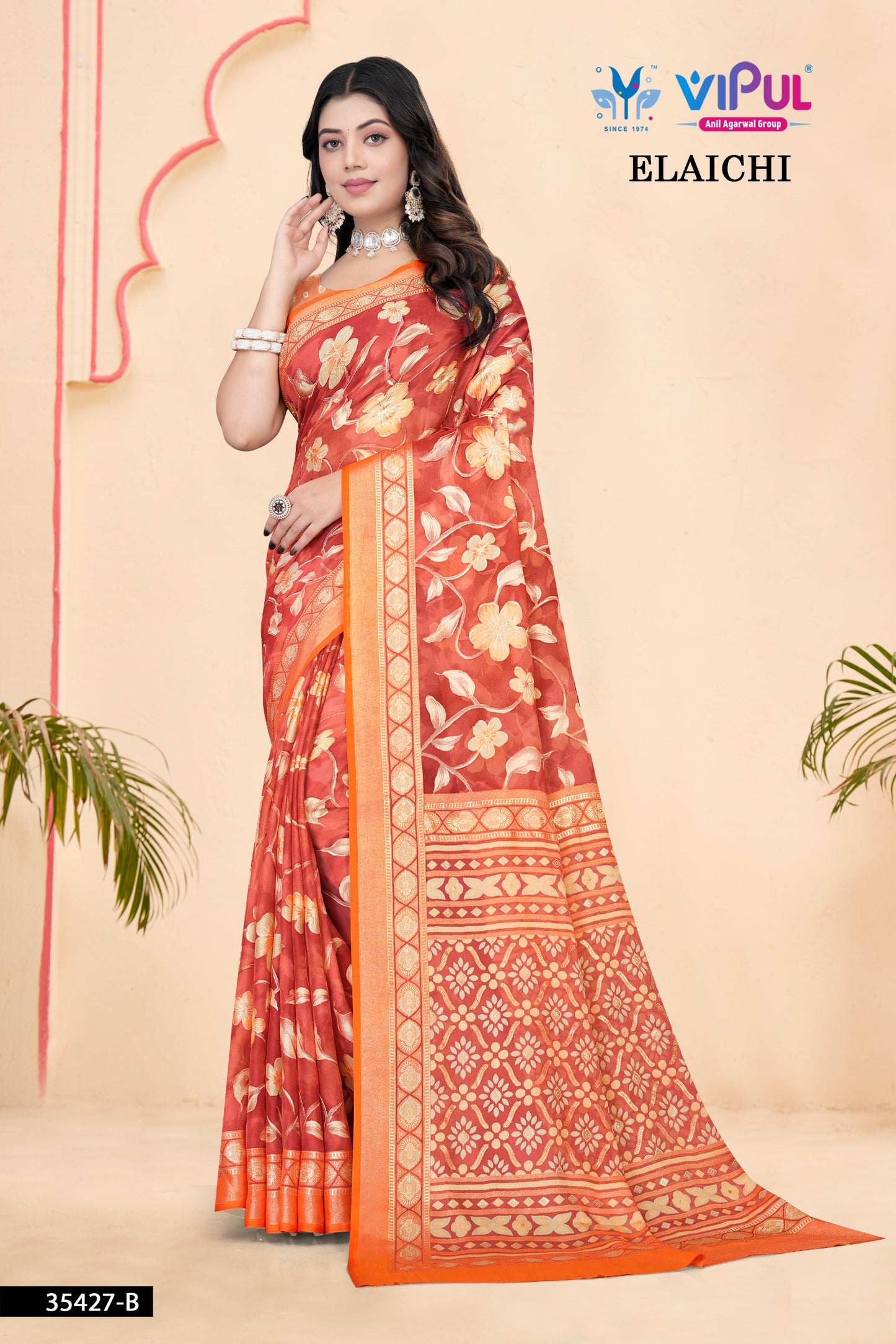 35427-B Elaichi Vipul Brasso Sarees