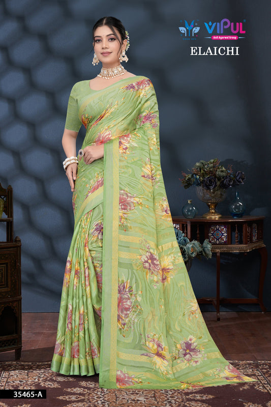 35465-A Elaichi Vipul Brasso Sarees