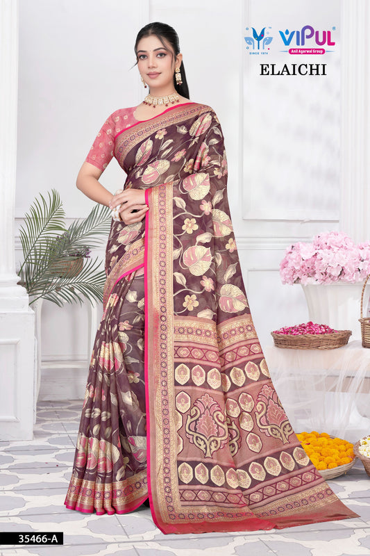 35466-A Elaichi Vipul Brasso Sarees