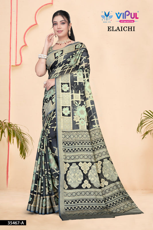 35467-A Elaichi Vipul Brasso Sarees