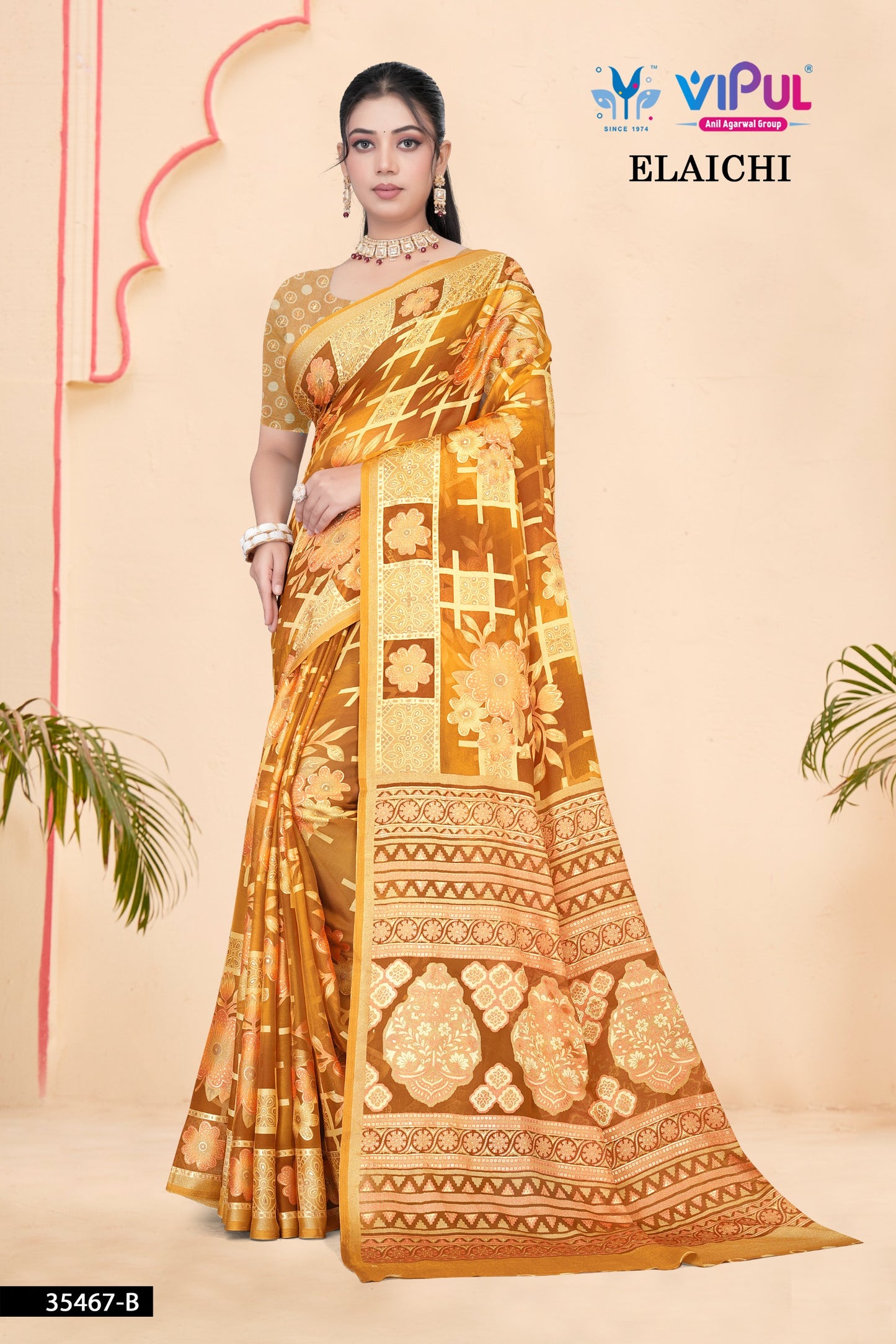 35467-B Elaichi Vipul Brasso Sarees