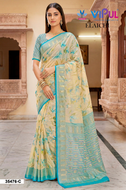 35476-C Elaichi Vipul Brasso Sarees