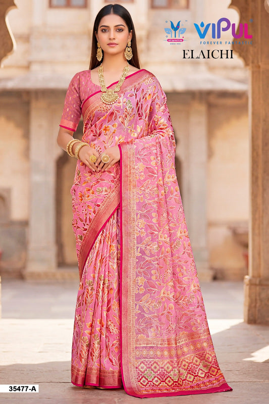 35477-A Elaichi Vipul Brasso Sarees