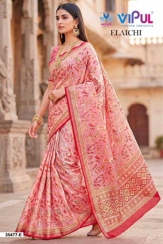 35477-E Elaichi Vipul Brasso Sarees