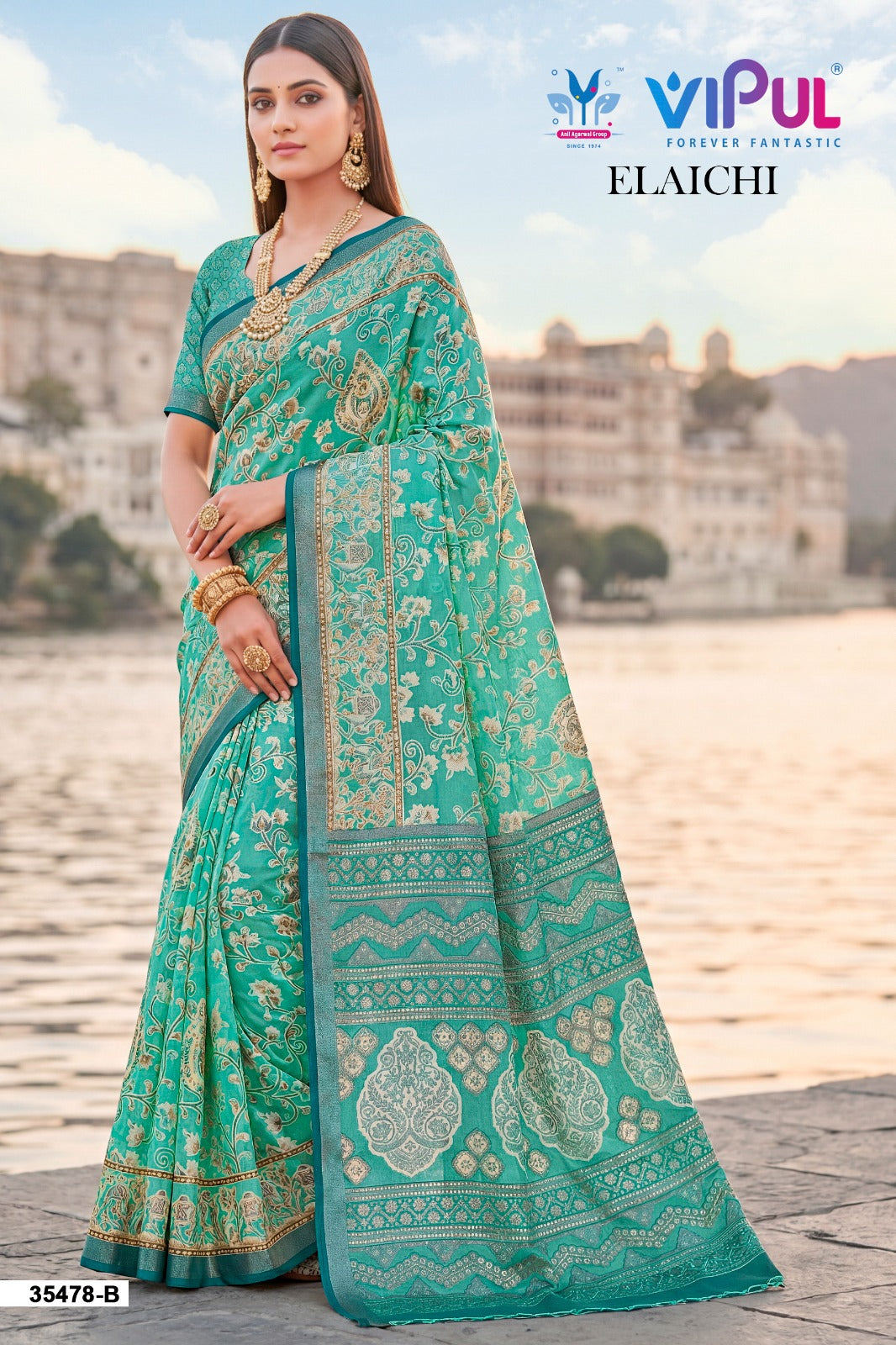 35478-B Elaichi Vipul Brasso Sarees