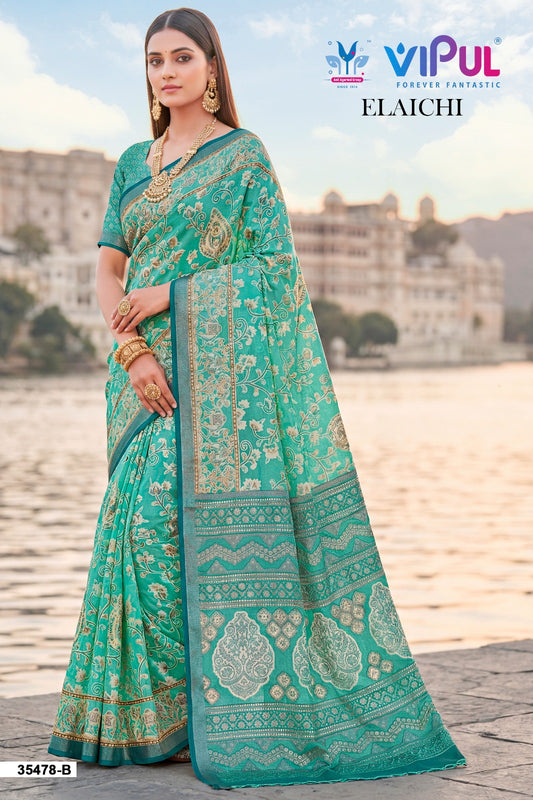 35478-B Elaichi Vipul Brasso Sarees