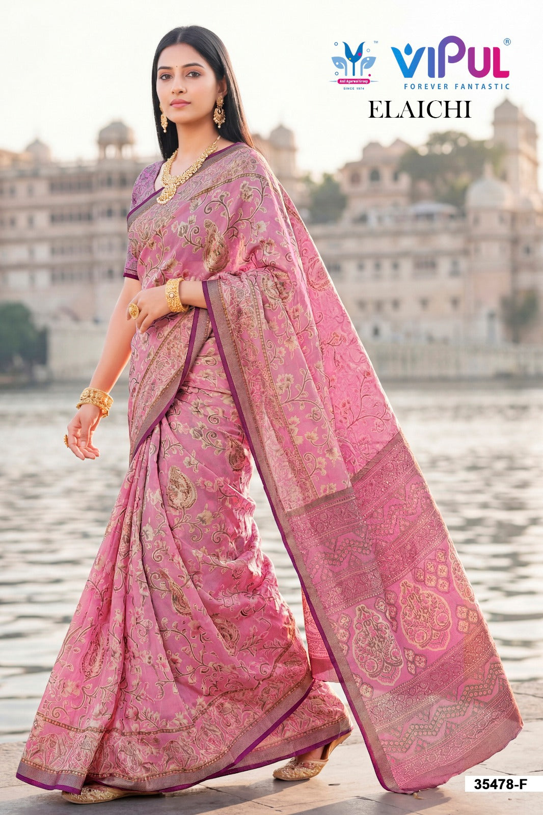 35478-F Elaichi Vipul Brasso Sarees