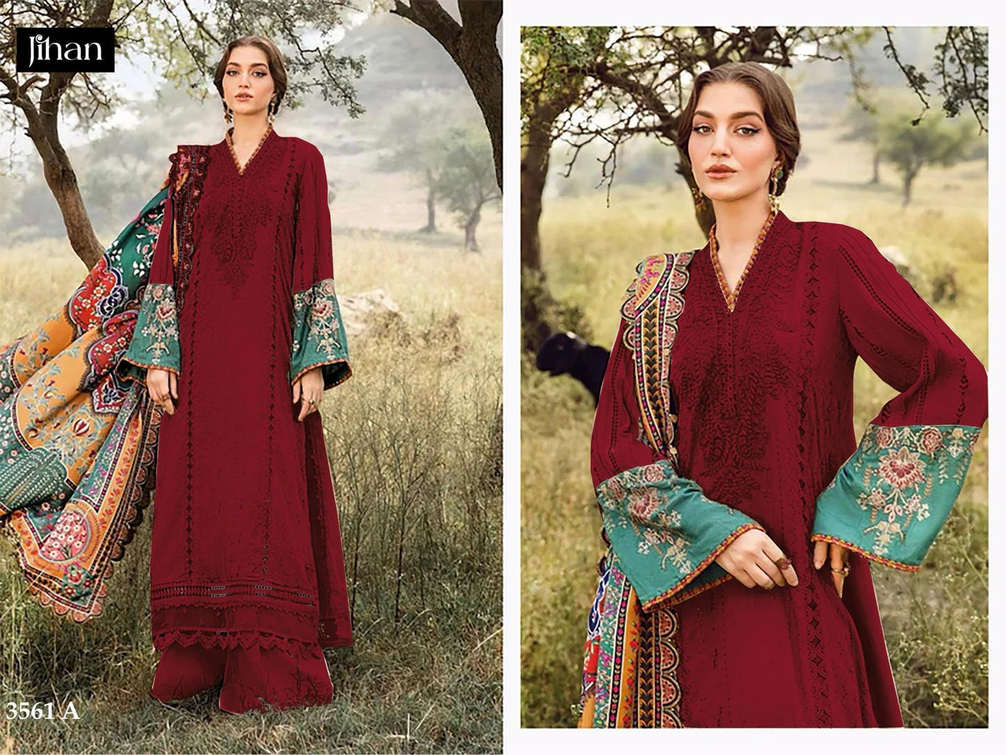 3561A Jihan Heavy Reyon Pakistani Salwar Suits