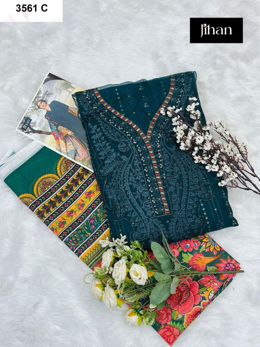 3561 C Jihan Heavy Reyon Pakistani Salwar Suits