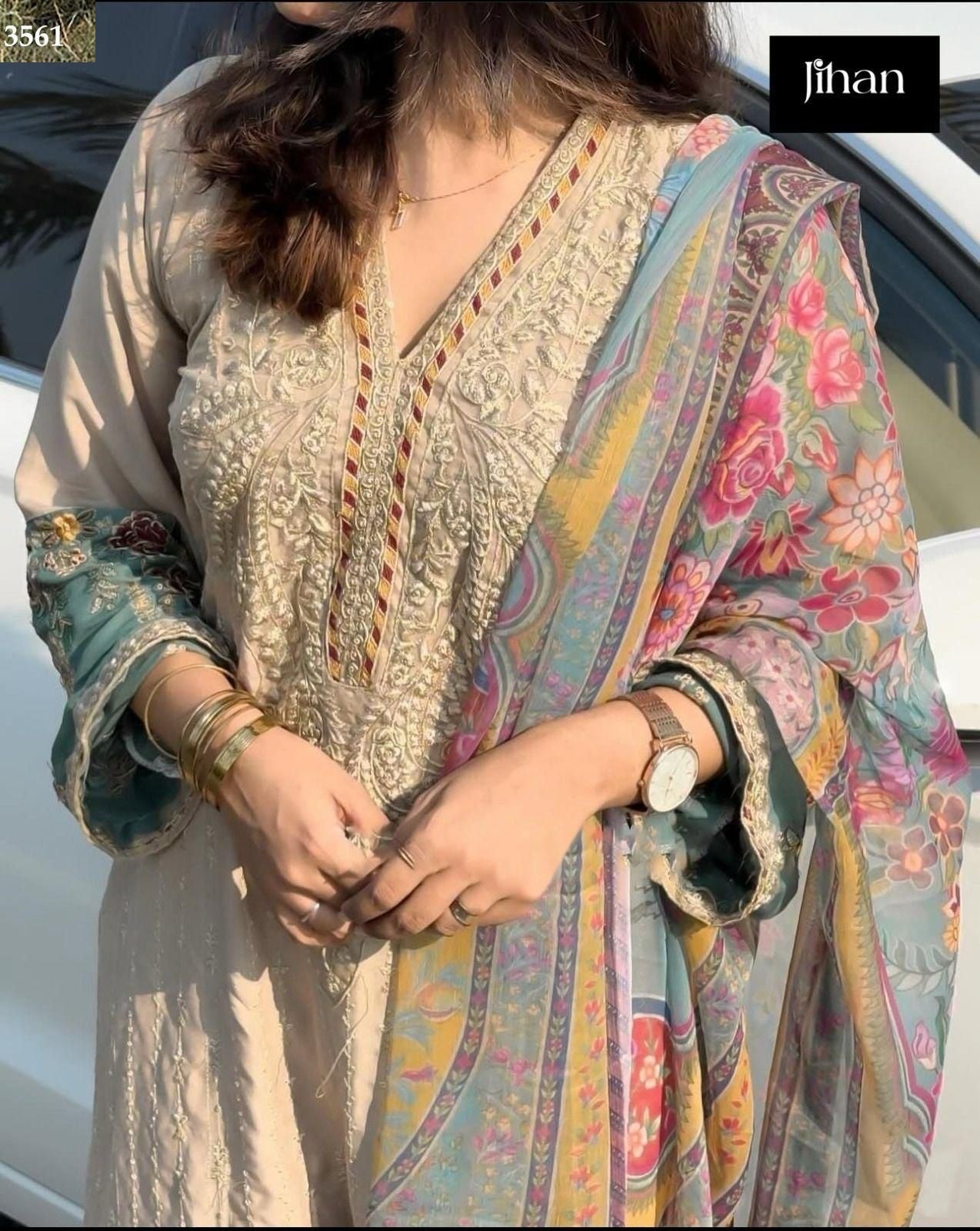 3561 Jihan Heavy Reyon Pakistani Salwar Suits