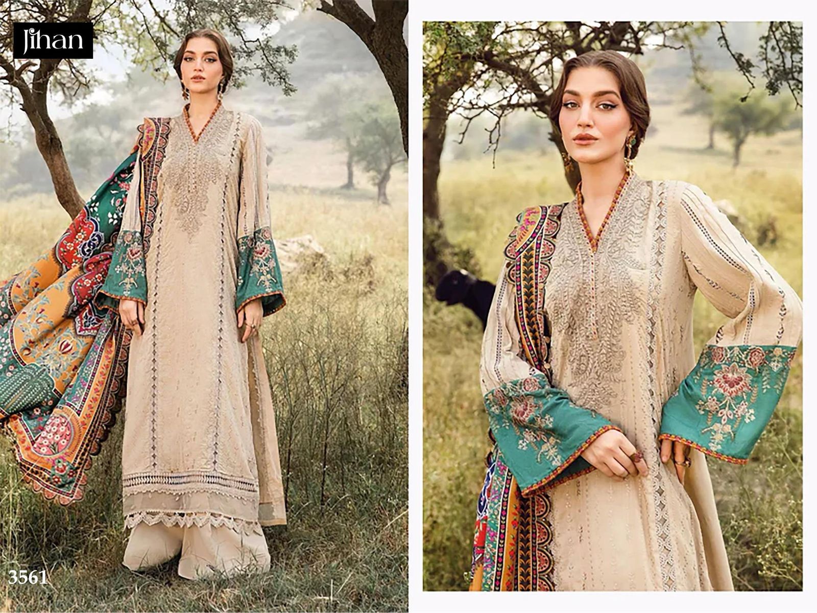 3561 Jihan Heavy Reyon Pakistani Salwar Suits