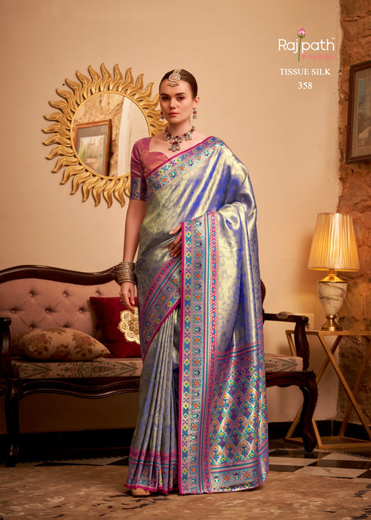 358 Maheswari Rajpath Tissue Silk Sarees