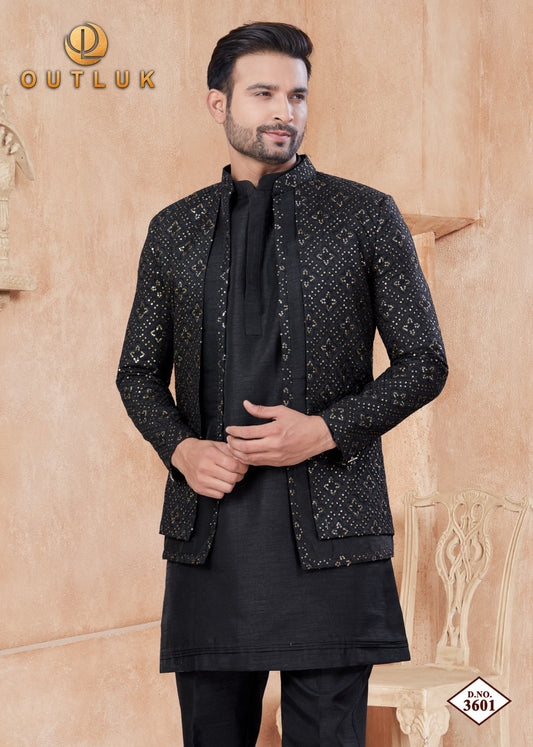 3601 Wedding Collection Vol 36 Outluk Jacket Mens Kurta Pyjama