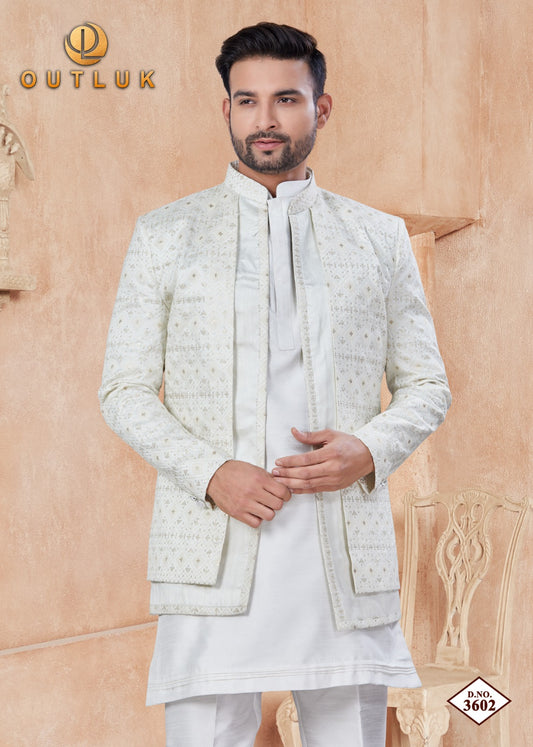 3602 Wedding Collection Vol 36 Outluk Jacket Mens Kurta Pyjama
