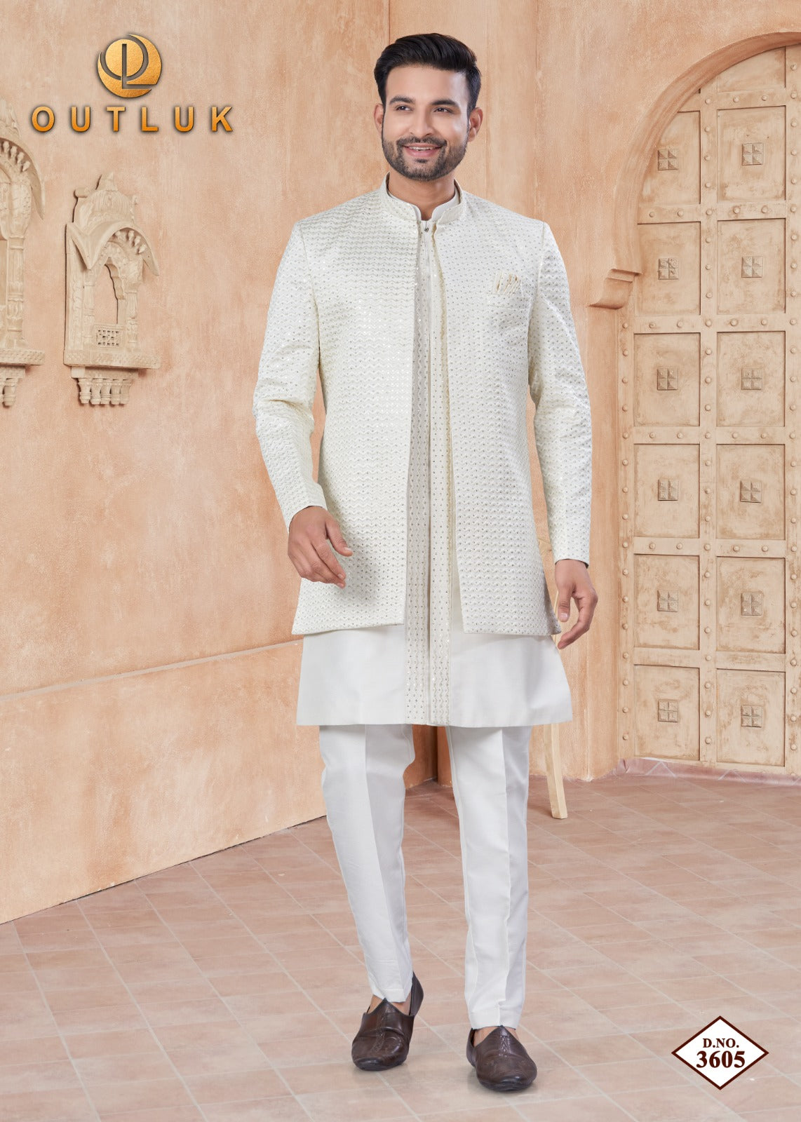 3605 Wedding Collection Vol 36 Outluk Jacket Mens Kurta Pyjama