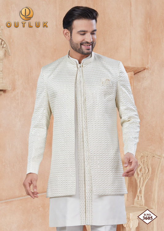 3605 Wedding Collection Vol 36 Outluk Jacket Mens Kurta Pyjama