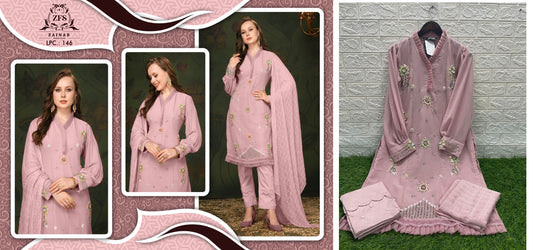146-Salmon Pink Zainab Fashion Studio Pakistani Readymade Suits