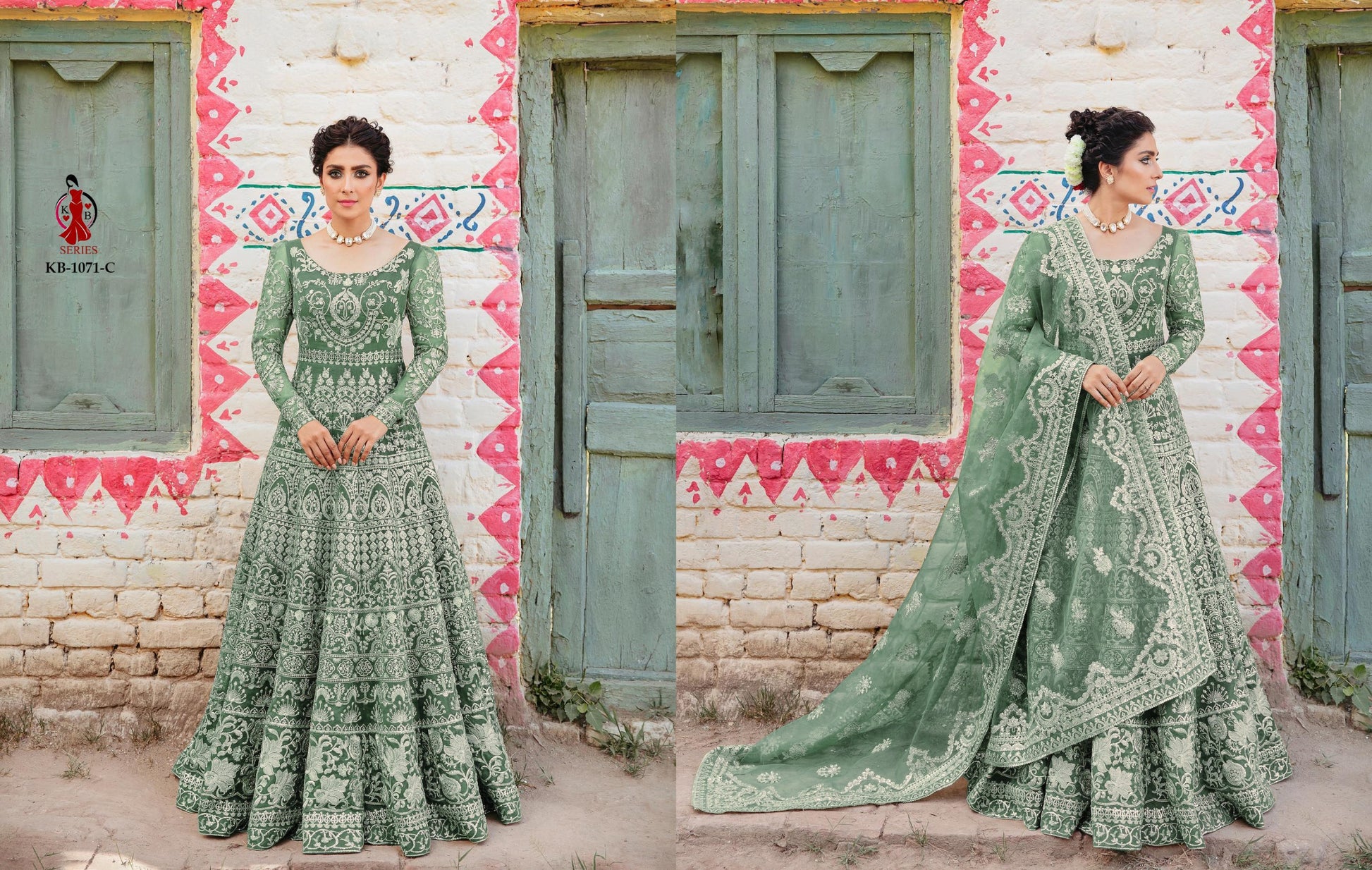 1071C Kb Series Gown Dupatta Set