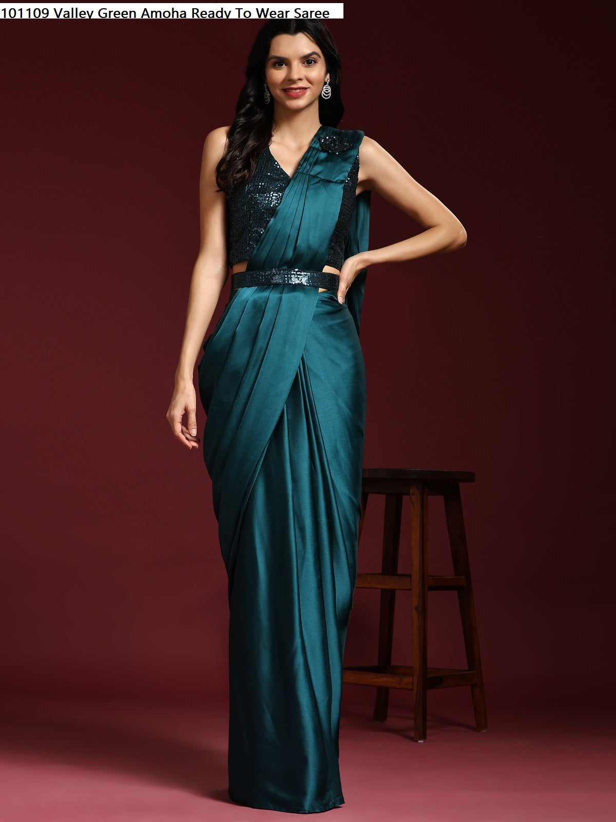 101109 Valley Green Amoha Ready To Wear Saree