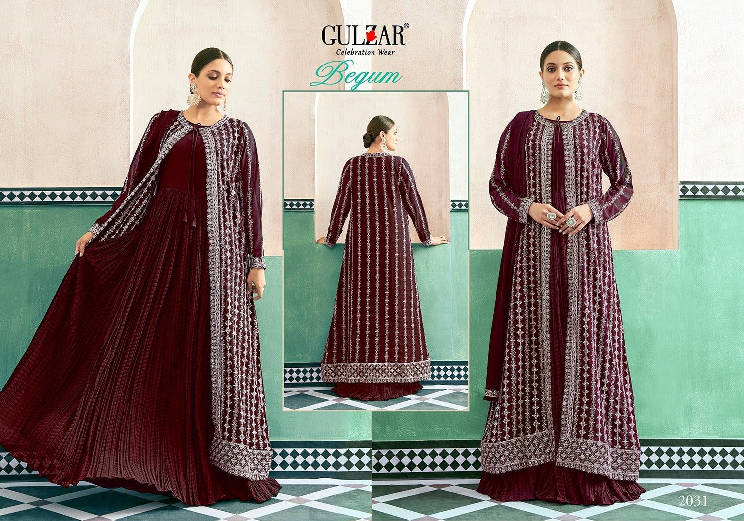 2031 Begum Gulzar Gown Dupatta Set