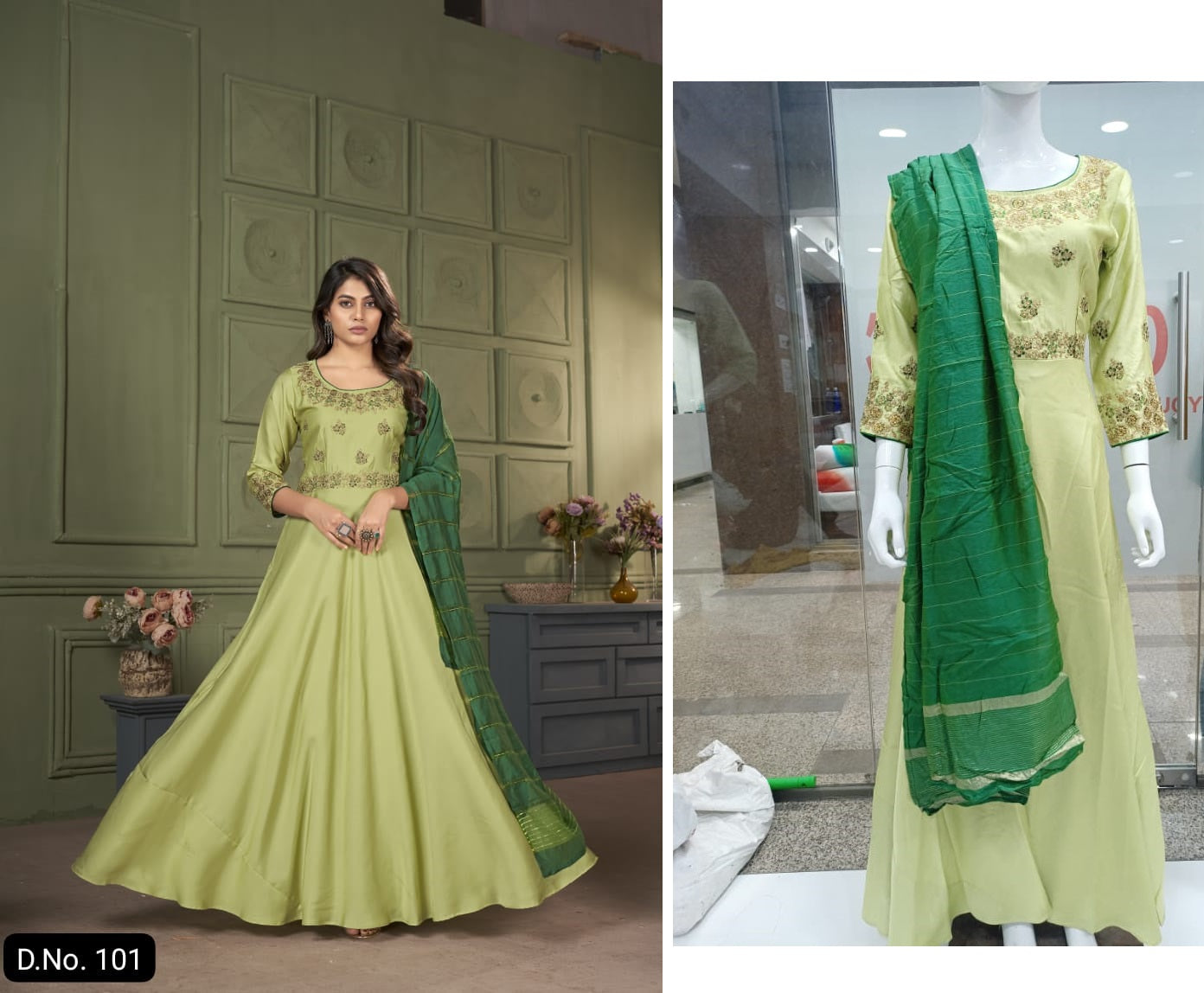 101 Moksh Gown Dupatta Set