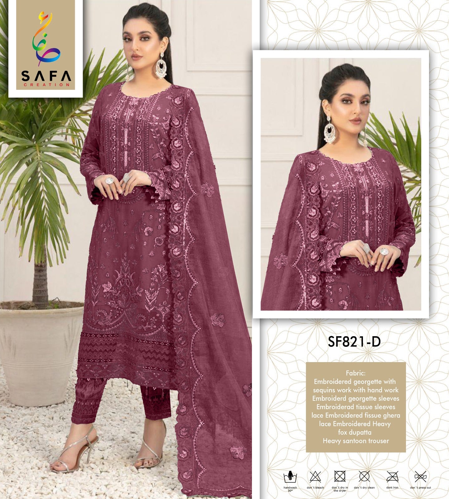 821D Safa Creation Pakistani Salwar Suits