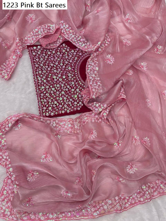 1223 Pink Bt Sarees