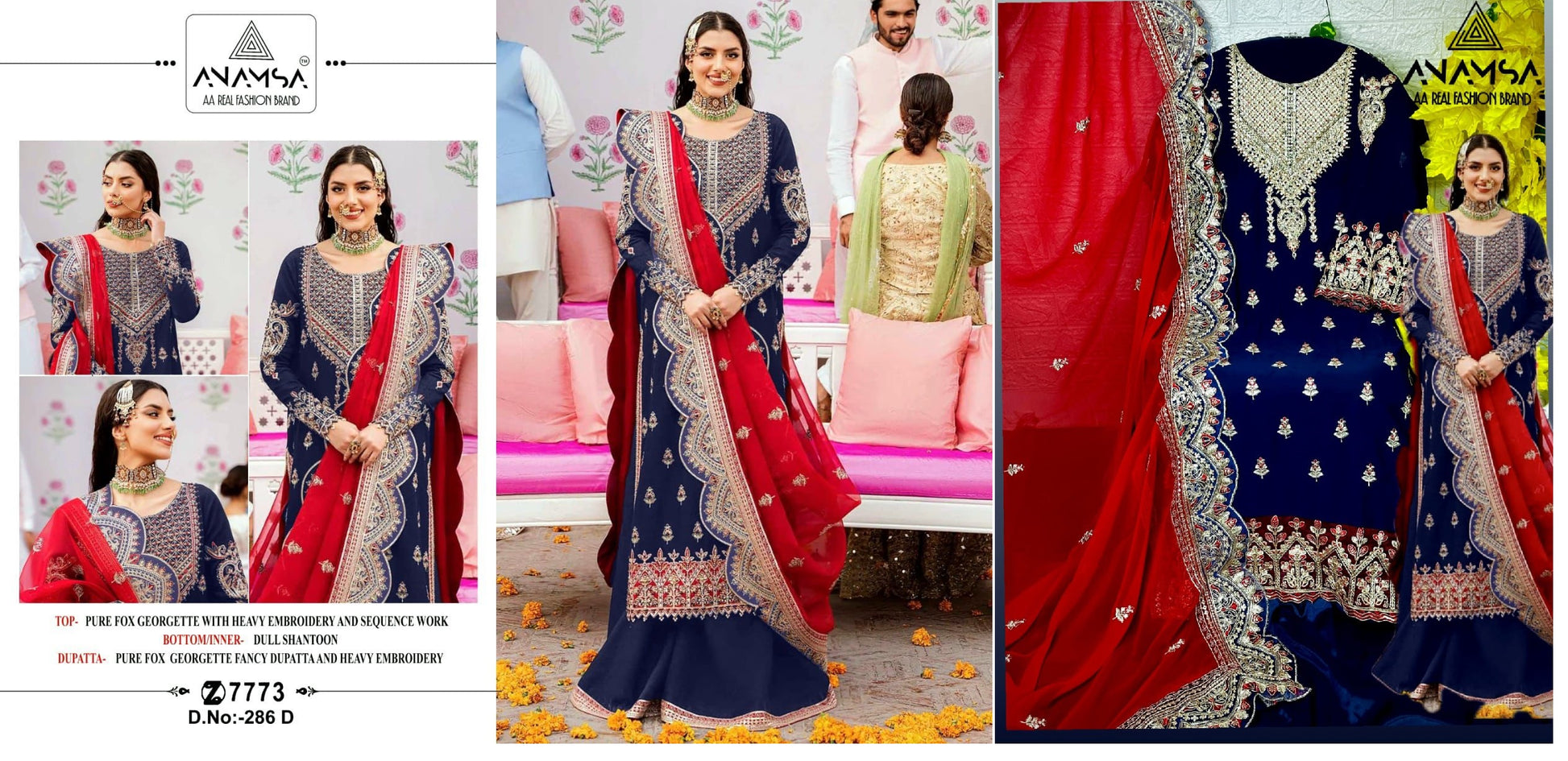 286D Anamsa Pakistani Salwar Suits