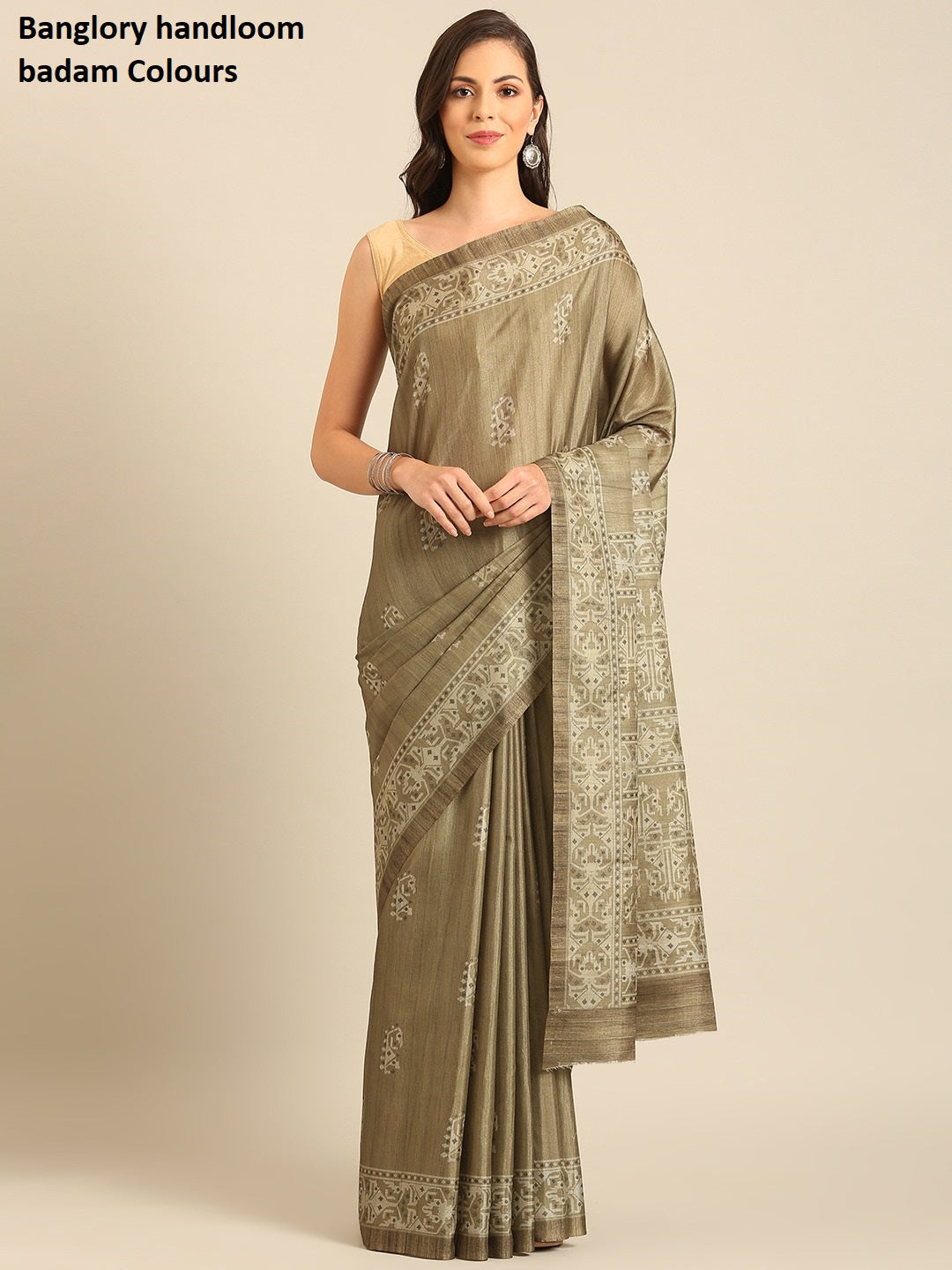Banglory Handloom Badam Bunawat Sarees