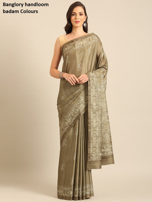 Banglory Handloom Badam Bunawat Sarees