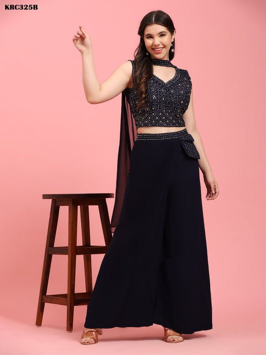 325B Amoha Crop Top Plazzo Set