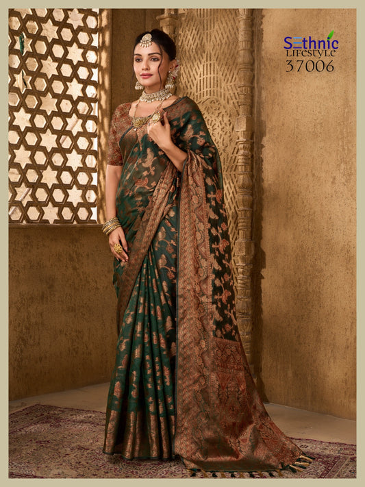 37006 Evogue Vol 2 Sethnic Organza Sarees