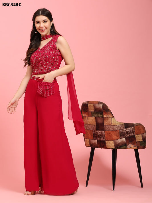 325C Amoha Crop Top Plazzo Set