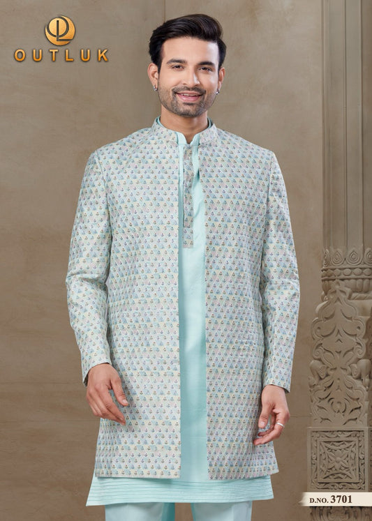 3701 Wedding Collection Vol 37 Outluk Jacket Mens Kurta Pyjama