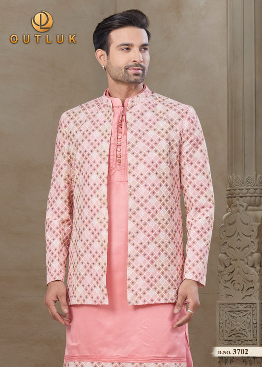 3702 Wedding Collection Vol 37 Outluk Jacket Mens Kurta Pyjama