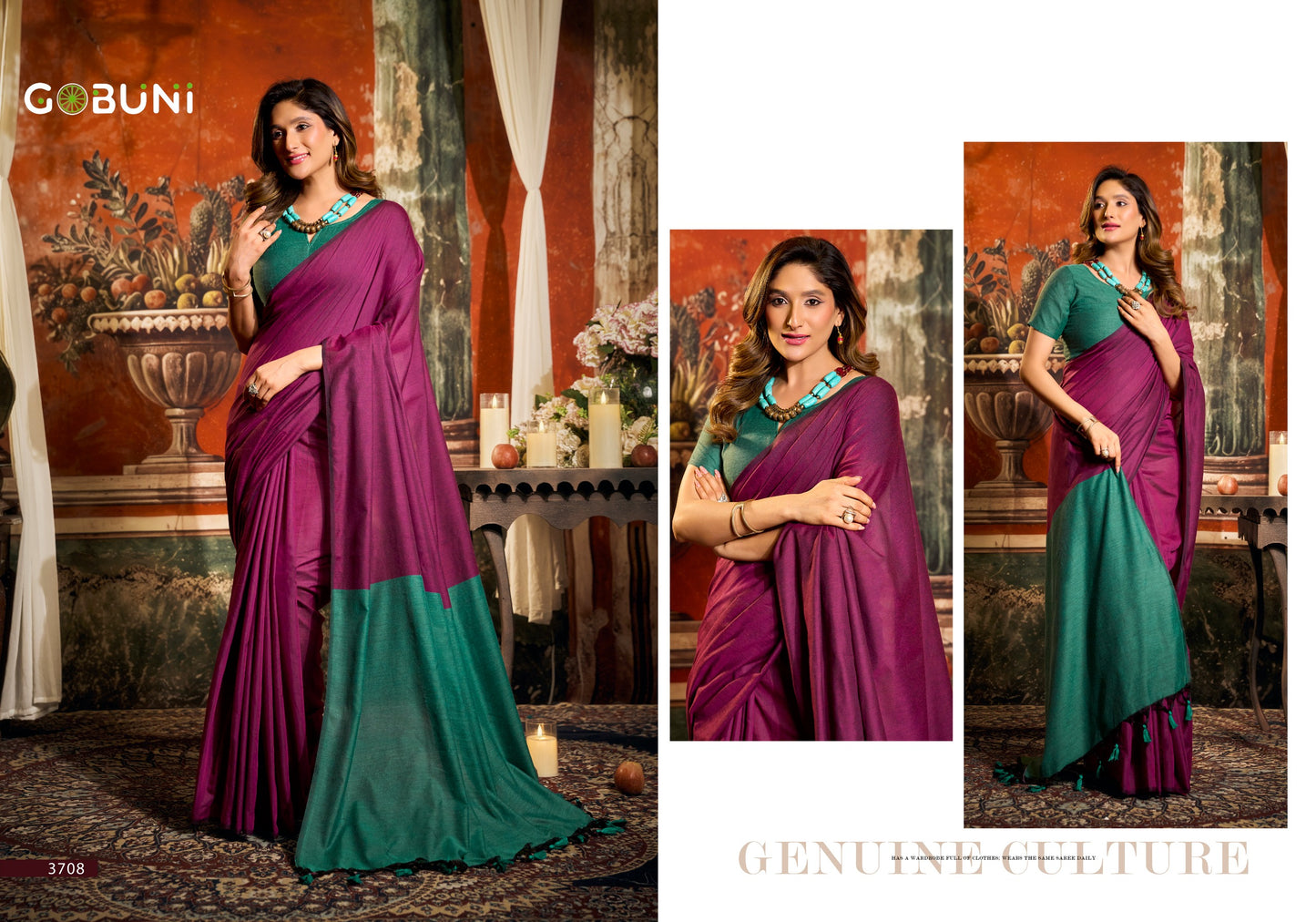 3708 Swati Gobuni Mal Cotton Sarees