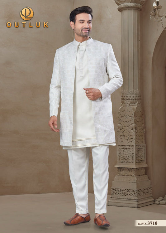 3710 Wedding Collection Vol 37 Outluk Jacket Mens Kurta Pyjama