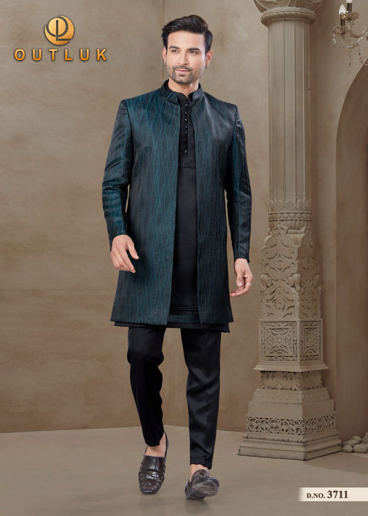 3711 Wedding Collection Vol 37 Outluk Jacket Mens Kurta Pyjama