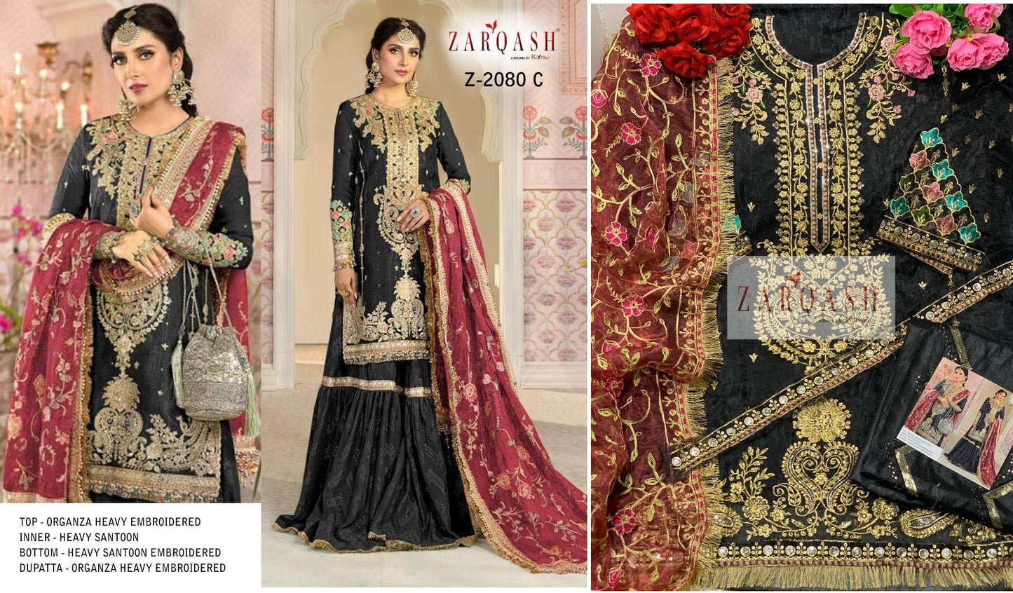 Z-2080C Zarqash Pakistani Salwar Suits