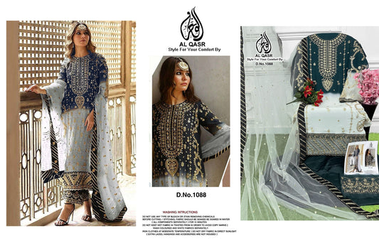 1088 Blue Al Qasr Pakistani Salwar Suits