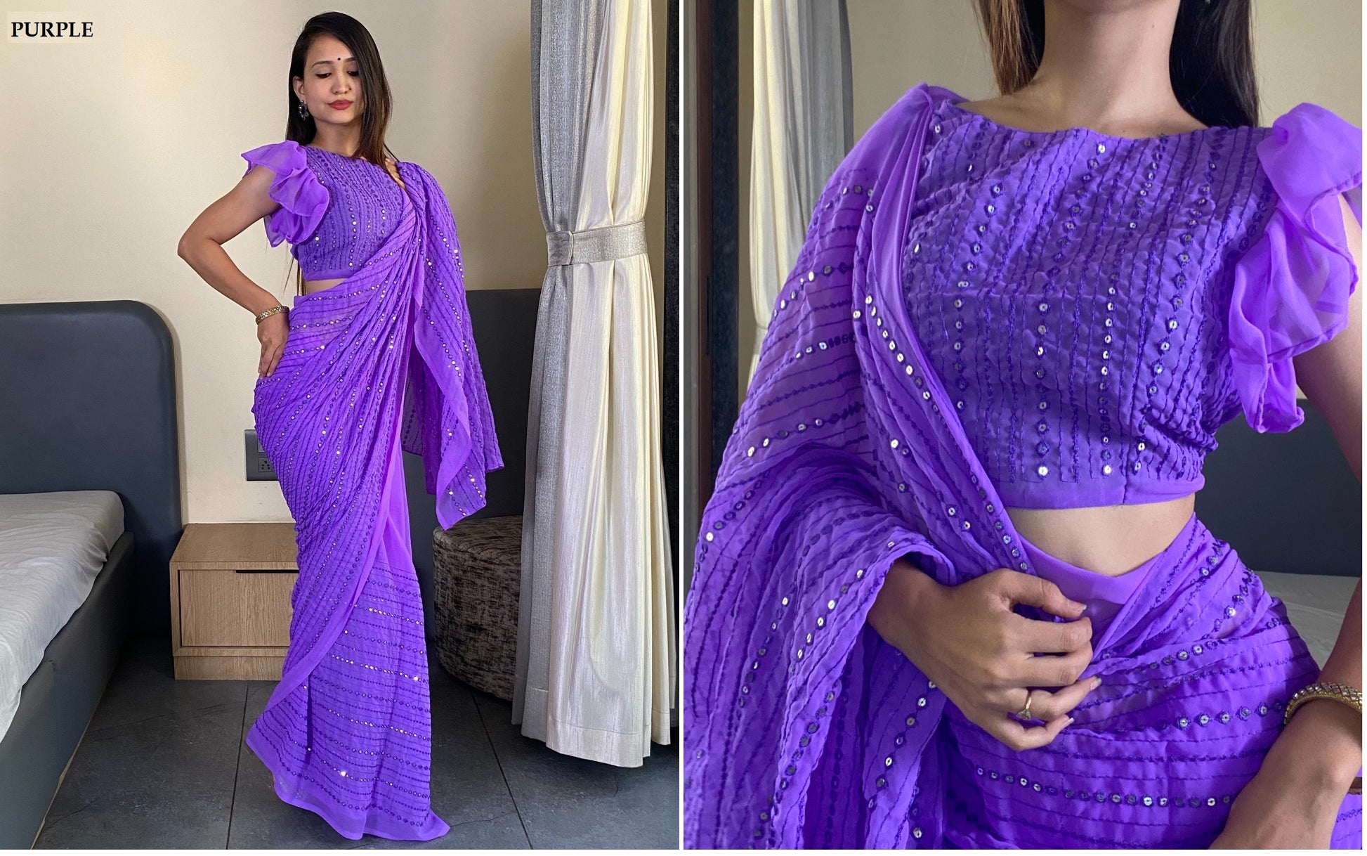 Suman Purple Bt Sarees