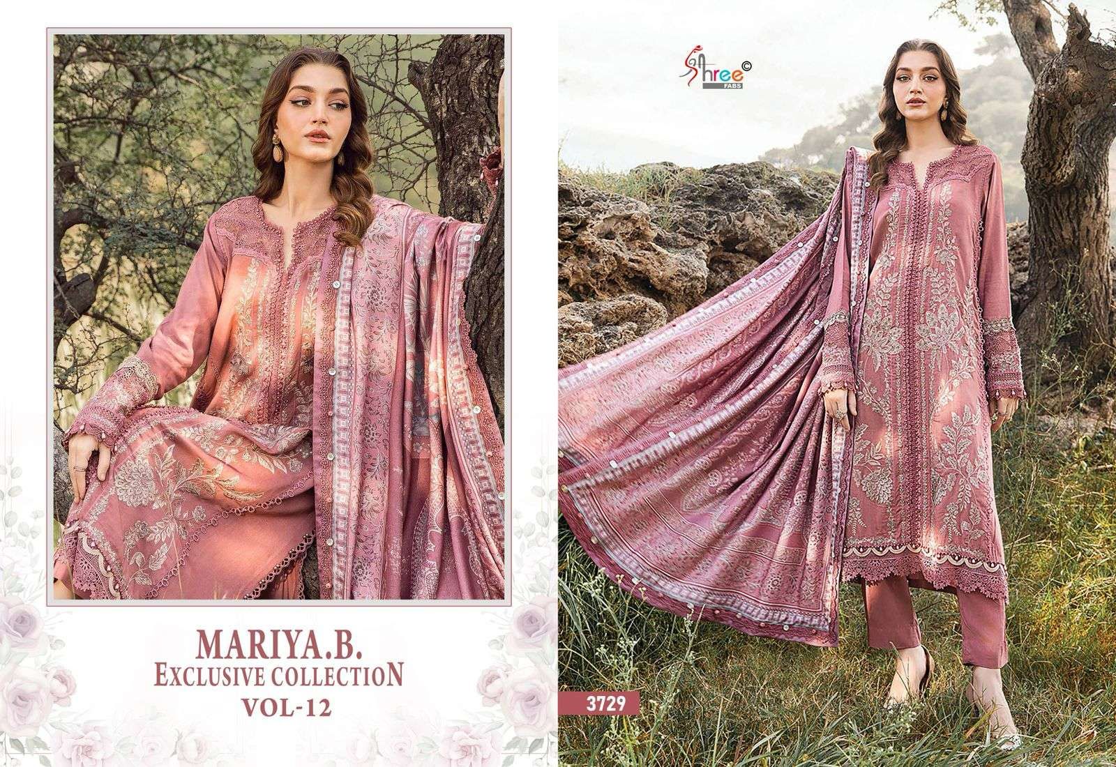 3729 Mariya B Exclusive Collection Vol 12 Shree Fabs Heavy Rayon Pakistani Salwar Suits