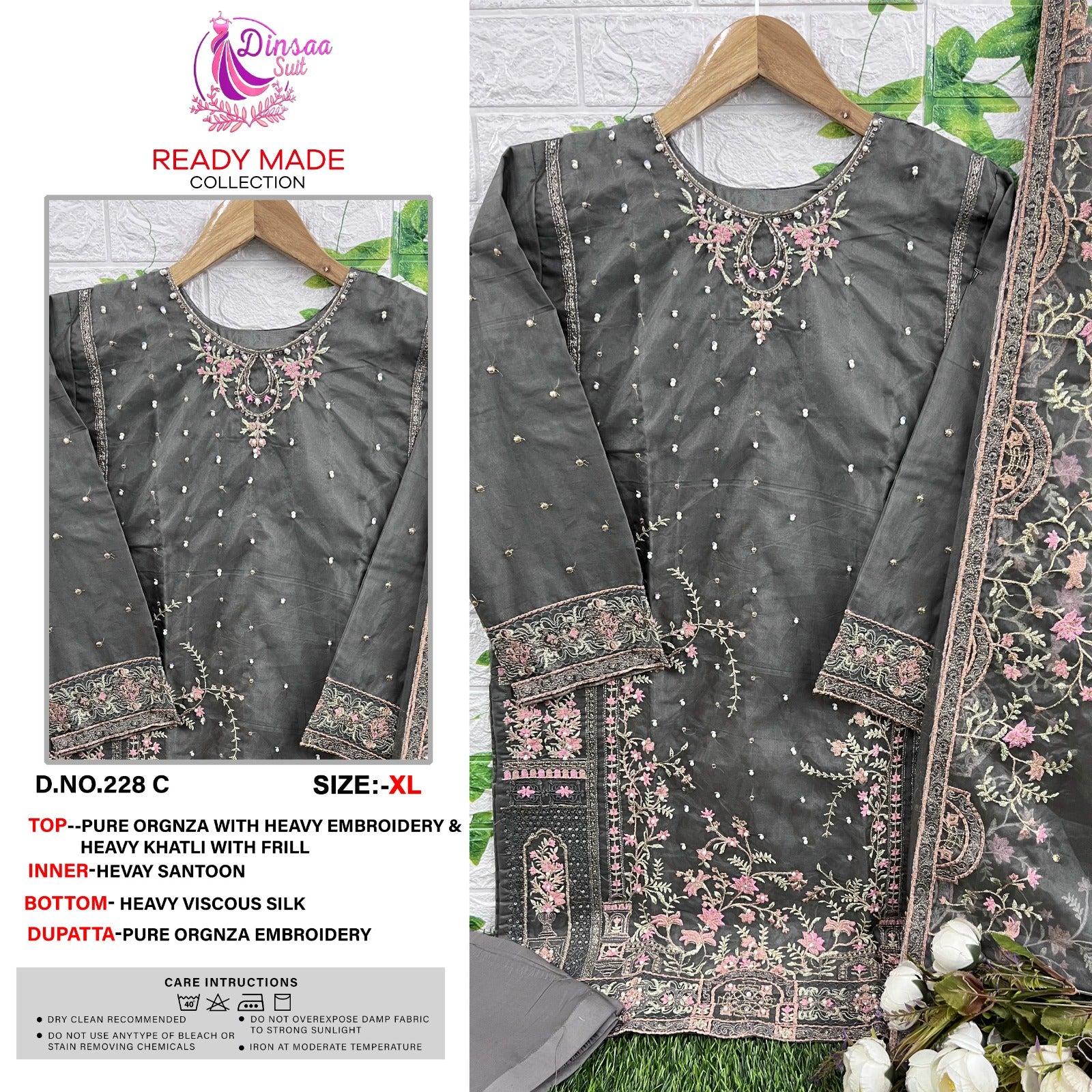 228-C Dinsaa Suit Pakistani Readymade Suits