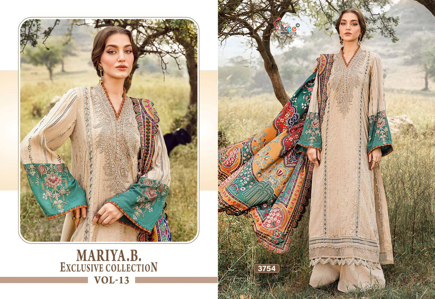3754 Maria B Exclusive Collection Vol 13 Shree Fabs Reyon Pakistani Salwar Suits