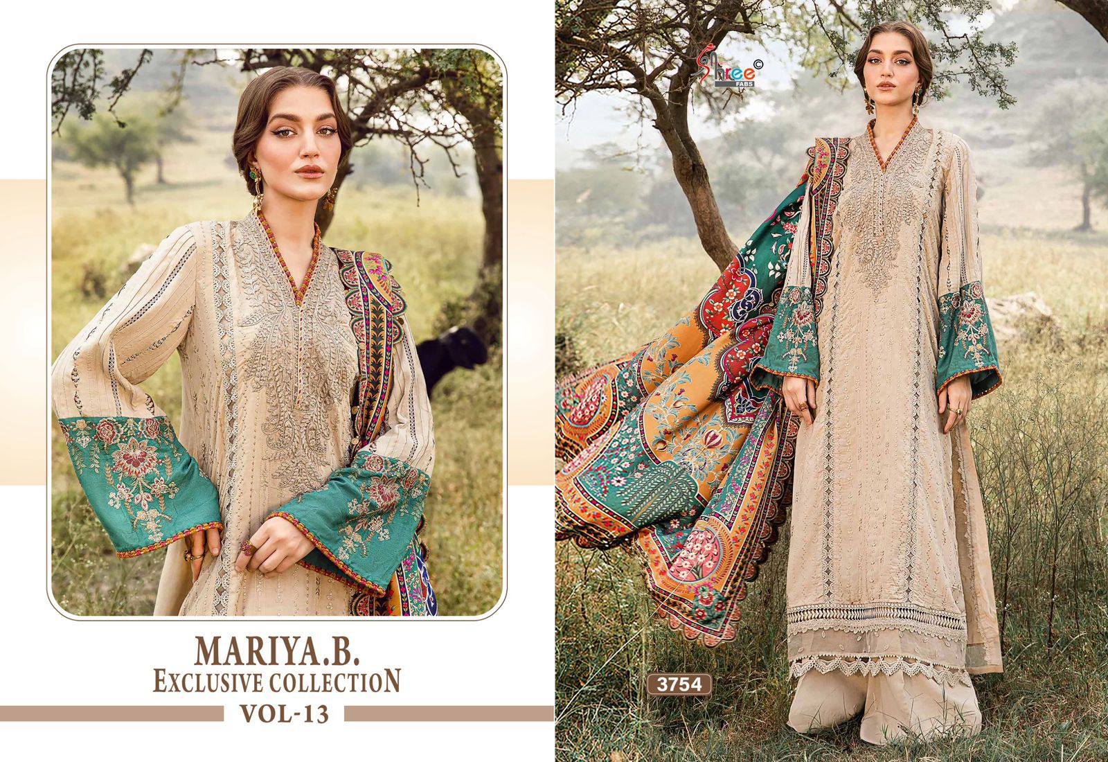 3754 Maria B Exclusive Collection Vol 13 Shree Fabs Reyon Pakistani Salwar Suits