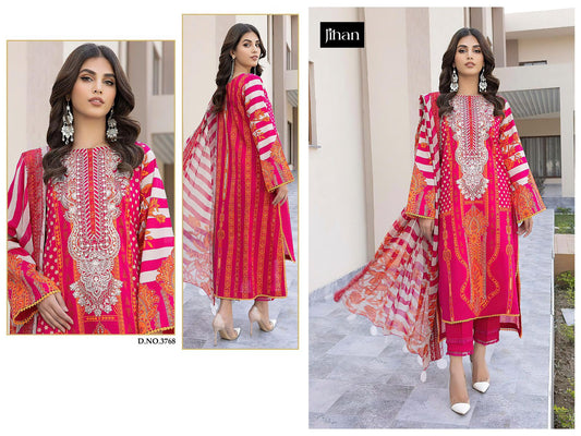 3768 Jihan Embroidery Pakistani Patch Suits