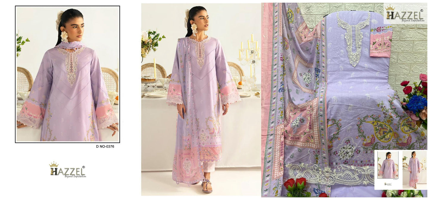 376 Hazzel Pure Cotton Pakistani Salwar Suits