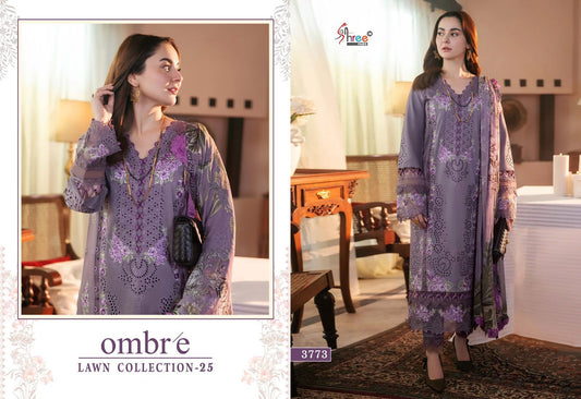 3773 Ombre Lawn Collection 25 Shree Fabs Pure Cotton Pakistani Salwar Suits